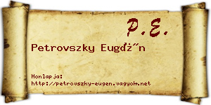 Petrovszky Eugén névjegykártya